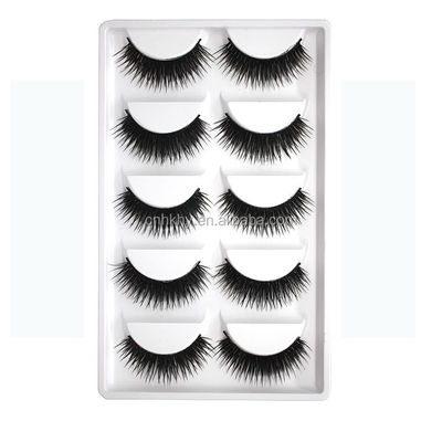 10mm-15mm Natural Long False Eyelashes 5 cặp Long tóc màu tổng hợp