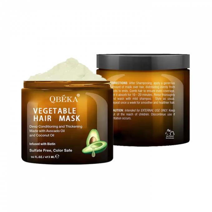 473ml Mặt nạ làm mát tóc sâu Biotin Mặt nạ tóc cho tóc khô, hư hỏng, màu 0