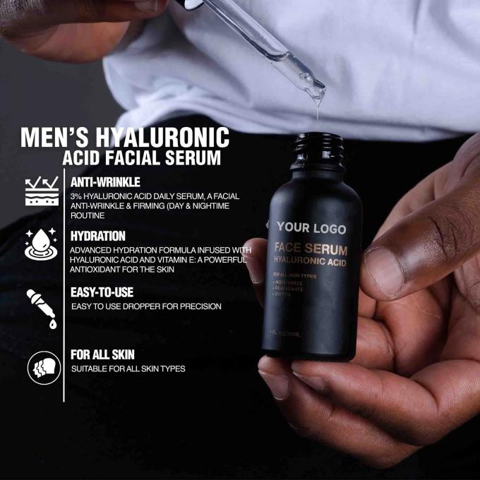 Đàn ông hỗ trợ nhãn tùy chỉnh Hyaluronic Acid Face Serum cho sức khỏe nam giới 2