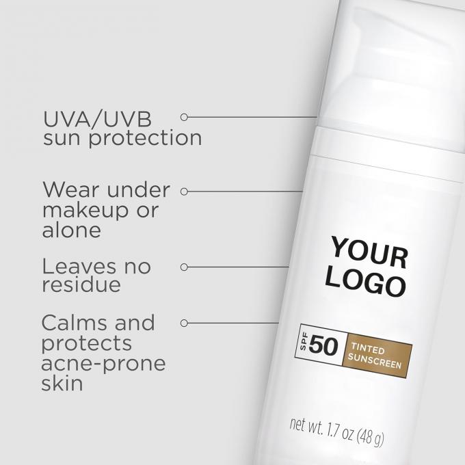 Hỗ trợ nhãn riêng Mực chống nắng mặt SPF 50 với Oxit kẽm Titanium Dioxide 1