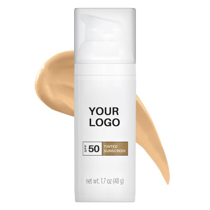 Hỗ trợ nhãn riêng Mực chống nắng mặt SPF 50 với Oxit kẽm Titanium Dioxide 0
