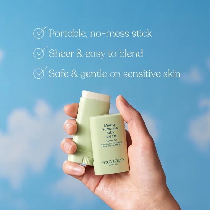 Nhãn hiệu riêng nhãn chống nắng khoáng sản SPF 50 Phổ rộng chống nước 1