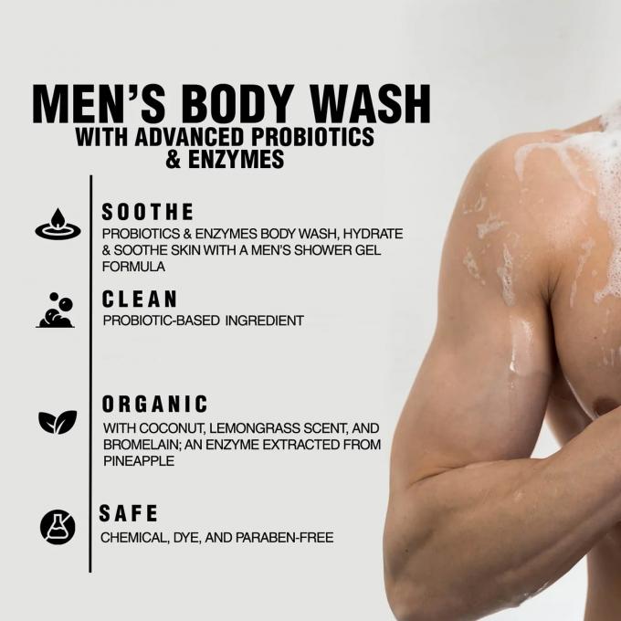 Hỗ trợ Nhãn hiệu tư nhân Enzyme dứa Body Wash Gel tắm làm mới và hồi sinh 1
