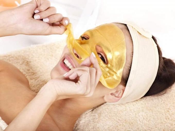 Mặt nạ mặt bằng vàng 24K hữu cơ cho gia đình Gel làm dịu có thể tùy chỉnh Collagen Crystal Beauty 4