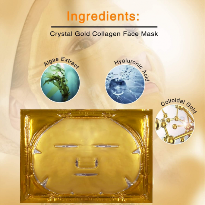 Mặt nạ mặt bằng vàng 24K hữu cơ cho gia đình Gel làm dịu có thể tùy chỉnh Collagen Crystal Beauty 5