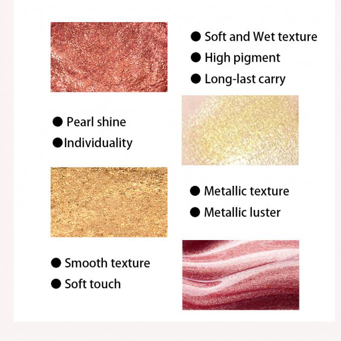 Glitter Metallic Mixed Color Eye Shadow Palette Đẹp Satin Matte Thành phần khoáng chất 6