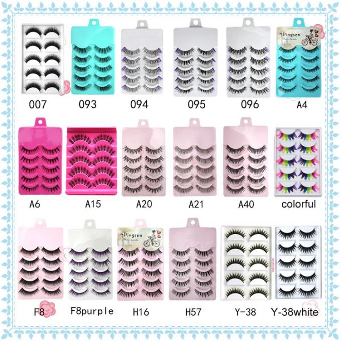 10mm-15mm Natural Long False Eyelashes 5 cặp Long tóc màu tổng hợp 0